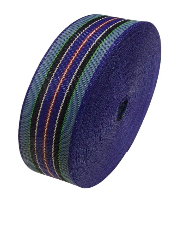 DHSVS Nylon Niwar Roll 2-Inch | 80 Meters Strong Niwar Tape for Charpai, Furniture, and Repairs Niwar Patta Roll for Chair Charpai Palang Khat Metal Bed Multipurpose Use-Nylon (Blue) - Image 1